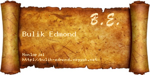 Bulik Edmond névjegykártya